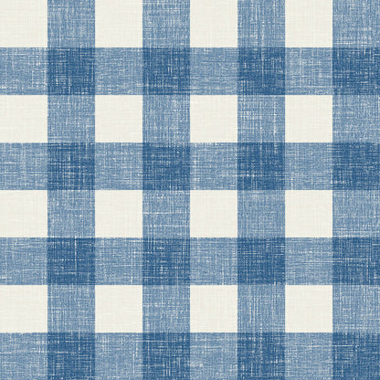 Seabrook French Country Bebe Gingham Wallpaper - Denim Wash