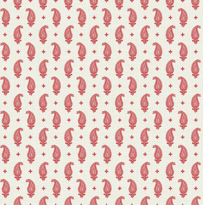 Seabrook French Country Maia Paisley Wallpaper - Antique Ruby
