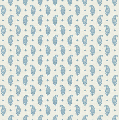 Seabrook French Country Maia Paisley Wallpaper - Bleu Bisque