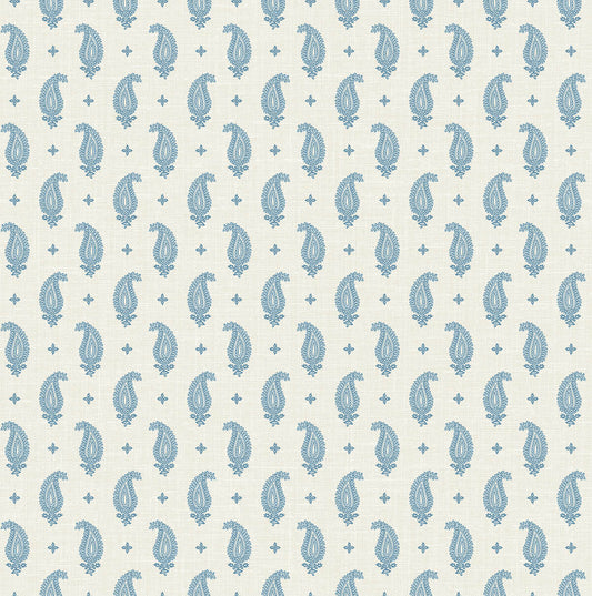Seabrook French Country Maia Paisley Wallpaper - Bleu Bisque