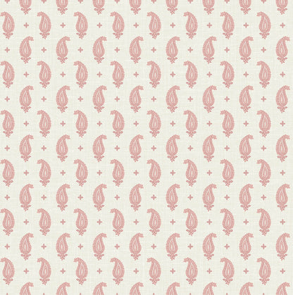 Seabrook French Country Maia Paisley Wallpaper - Rustic Rouge