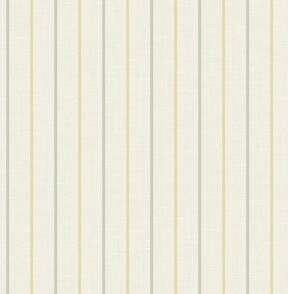Seabrook French Country Andree Stripe Wallpaper - Dandelion & Pomme