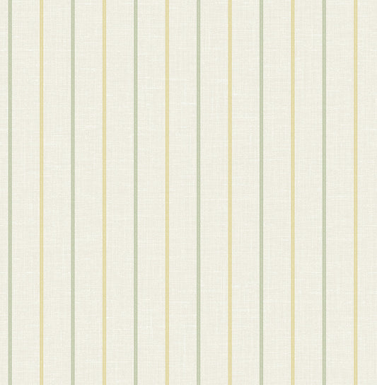 Seabrook French Country Andree Stripe Wallpaper - Dandelion & Pomme
