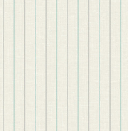 Seabrook French Country Andree Stripe Wallpaper - Summer Sky & French Blue