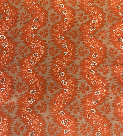 La Folie Fabric by Fleurons d'Hélène in Corail