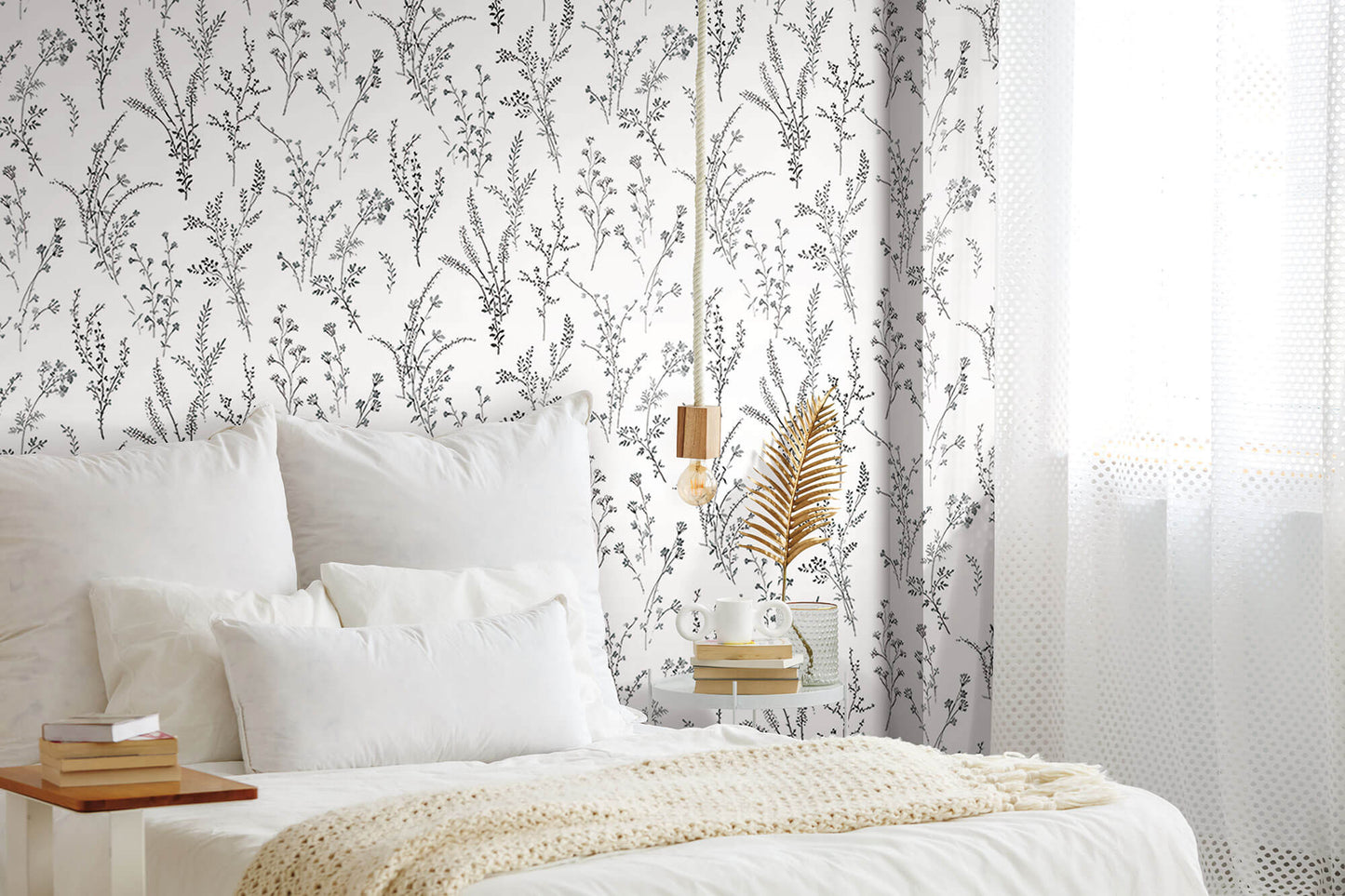 Simply Farmhouse Wildflower Sprigs Wallpaper