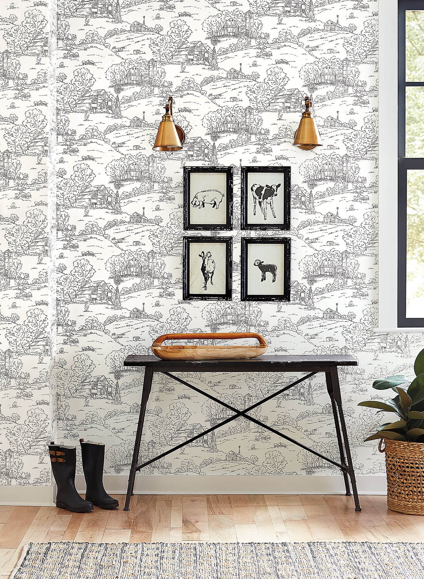 Pasture Toile Wallpaper