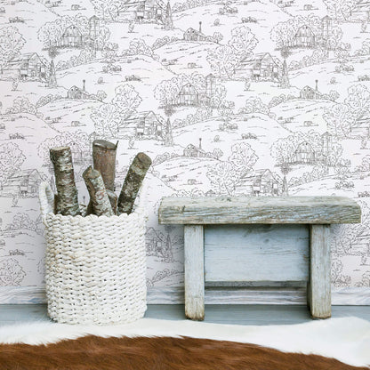 Pasture Toile Wallpaper