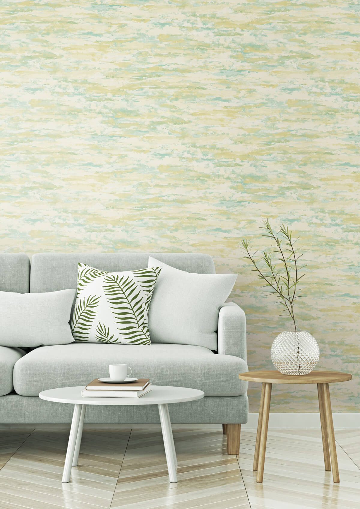 Seabrook French Impressionist Brushstrokes Wallpaper - Green