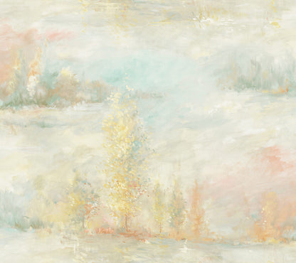 Seabrook French Impressionist Tree Line Wallpaper - Multicolored