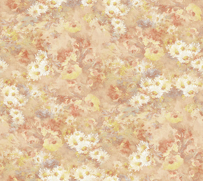Seabrook French Impressionist Daisy Wallpaper - Orange