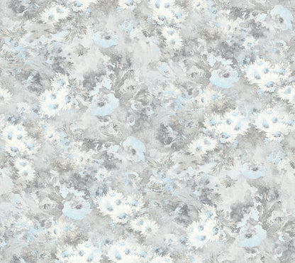 Seabrook French Impressionist Daisy Wallpaper - Silver