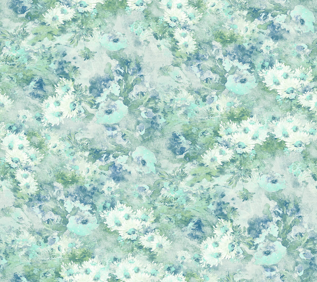 Seabrook French Impressionist Daisy Wallpaper - Teal