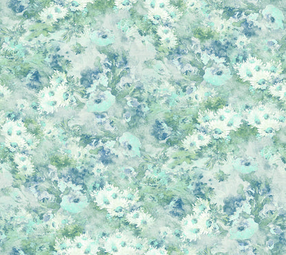 Seabrook French Impressionist Daisy Wallpaper - Teal