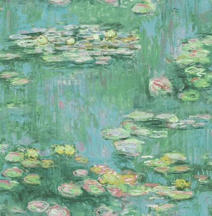 Seabrook French Impressionist Lily Pads Wallpaper - Green