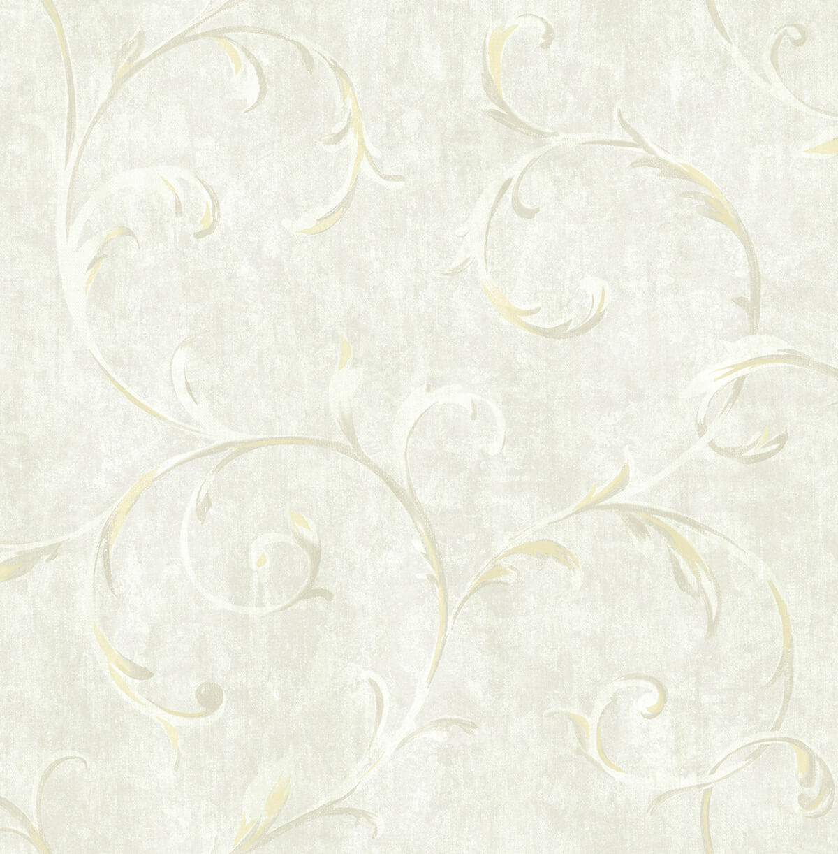 Seabrook French Impressionist Scroll Wallpaper - White