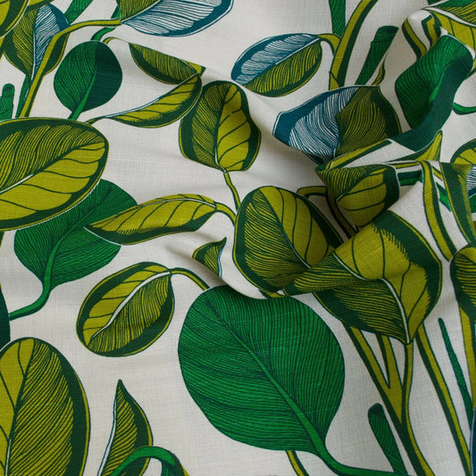 Calathea Fabric by Fanny Shorter in Chartreuse