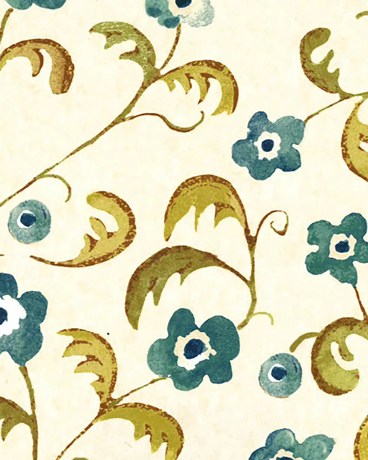 Ornella with Berries Wallpaper by Fleurons d'Hélène in Peacock