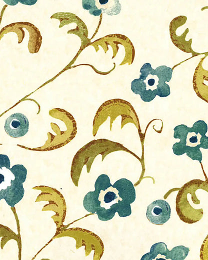 Ornella with Berries Wallpaper by Fleurons d'Hélène in Peacock