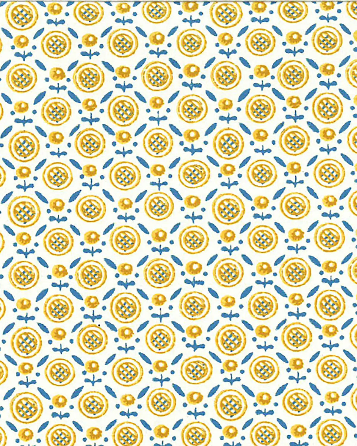 Barton Wallpaper by Fleurons d'Hélène in Buttercup