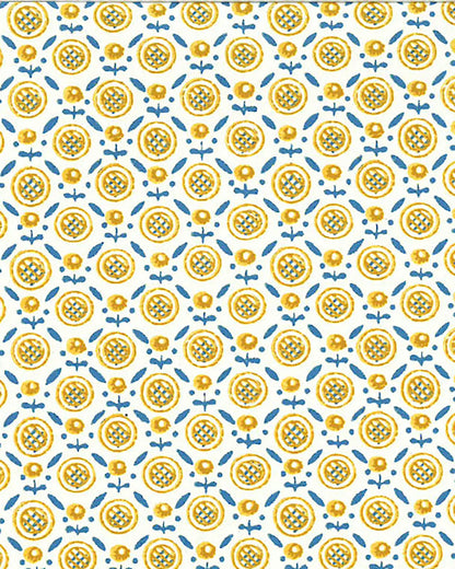 Barton Wallpaper by Fleurons d'Hélène in Buttercup