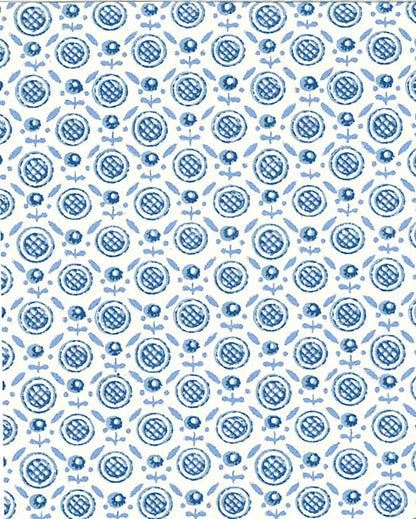 Barton Wallpaper by Fleurons d'Hélène in Periwinkle
