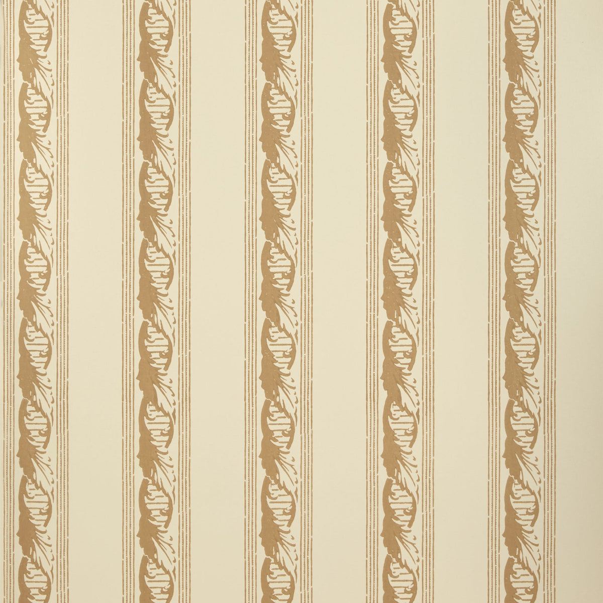 Palantine Stripe Piccola Wallpaper by Flora Soames in Palamino On Crema