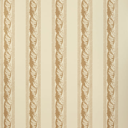 Palantine Stripe Piccola Wallpaper by Flora Soames in Palamino On Crema