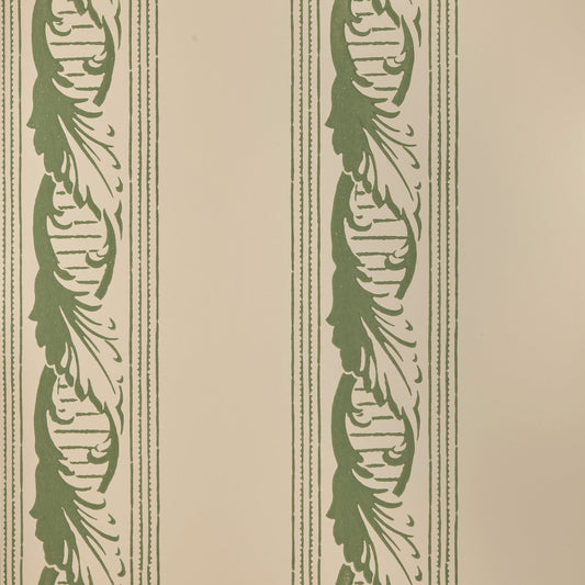 Palantine Stripe Grande Wallpaper by Flora Soames in Carciofo On Crema