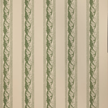Palantine Stripe Piccola Wallpaper by Flora Soames in Carciofo On Crema