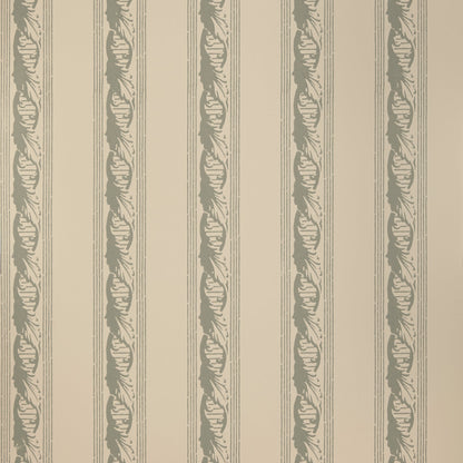 Palantine Stripe Piccola Wallpaper by Flora Soames in Dove On Crema