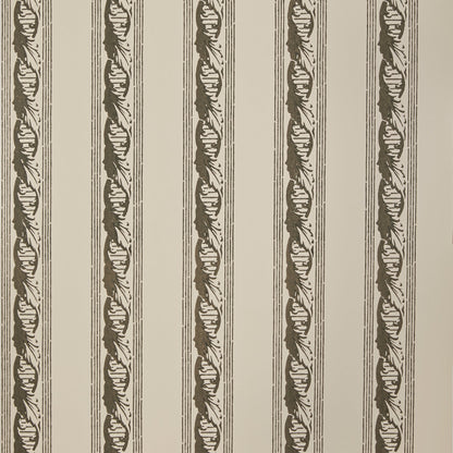 Palantine Stripe Piccola Wallpaper by Flora Soames in Smoke On Crema