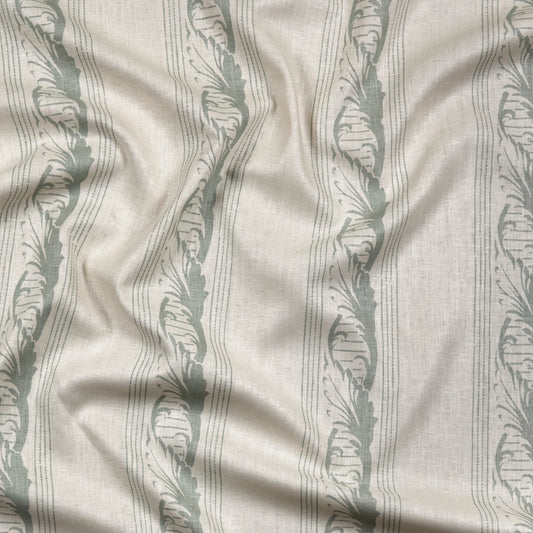 Palantine Stripe Grande Fabric by Flora Soames in Dove On Crema