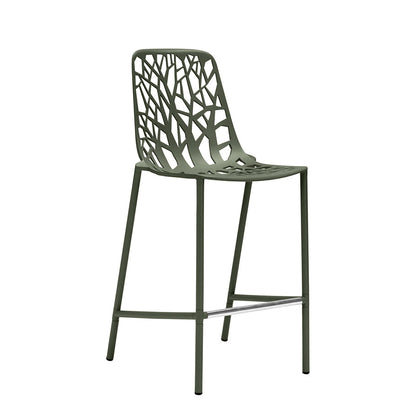 Forest High Back Counter Stool by JANUS et Cie in Dark Green