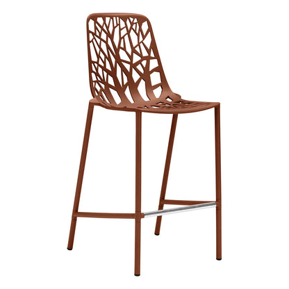 Forest High Back Counter Stool by JANUS et Cie in Terracotta