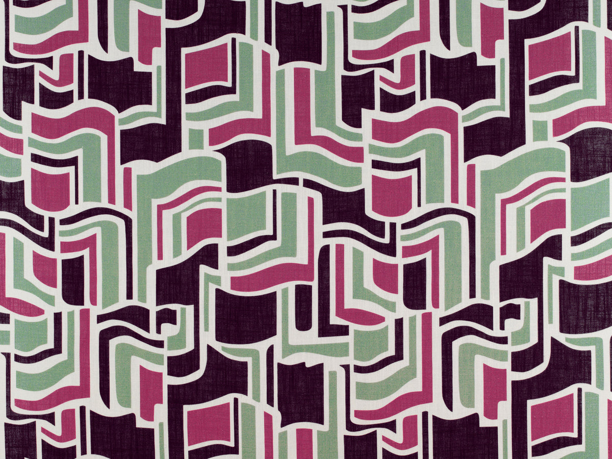 Sarasota Fabric by Gaston y Daniela in Verde/Rosa
