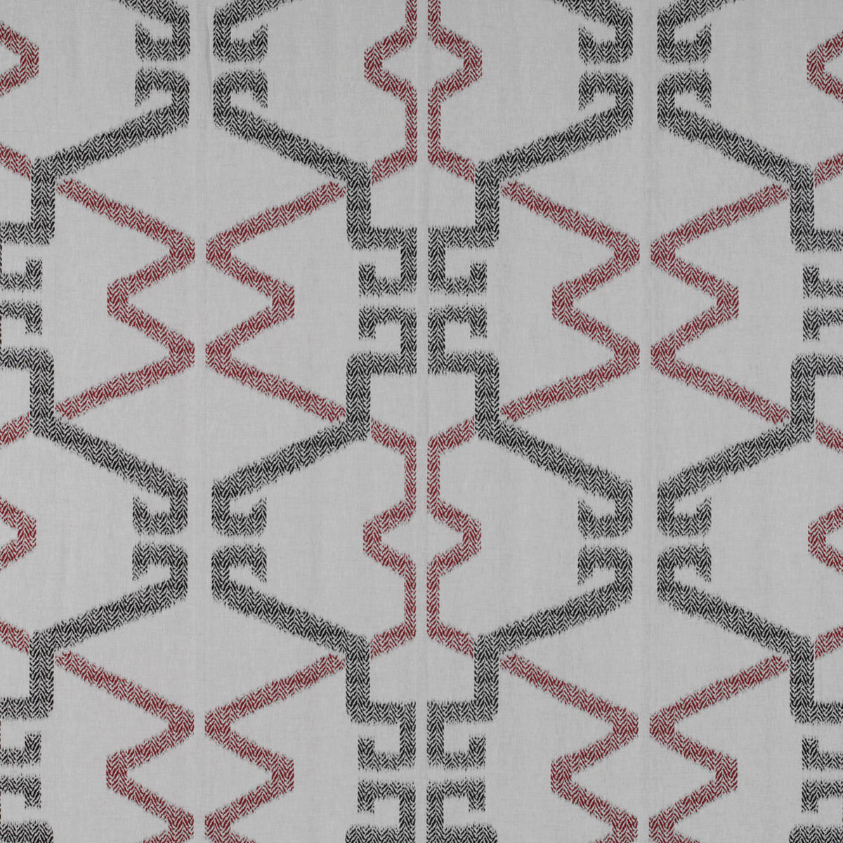 Caprera Fabric by Gaston y Daniela in Onyx/Rojo