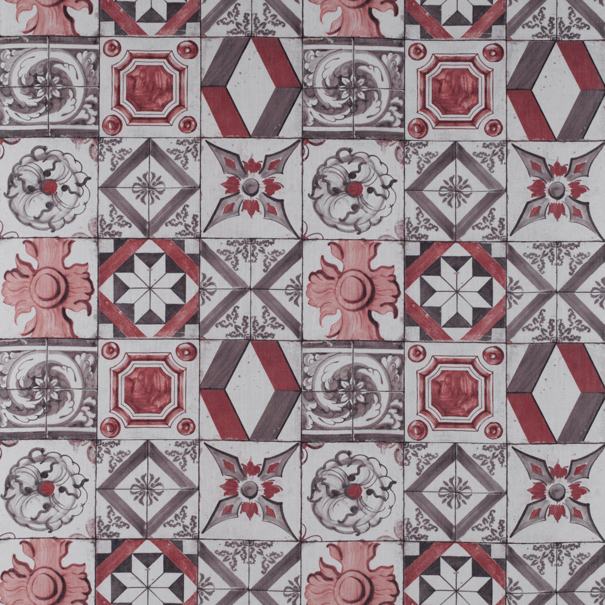 Trastevere Fabric by Gaston y Daniela in Rojo/Marron