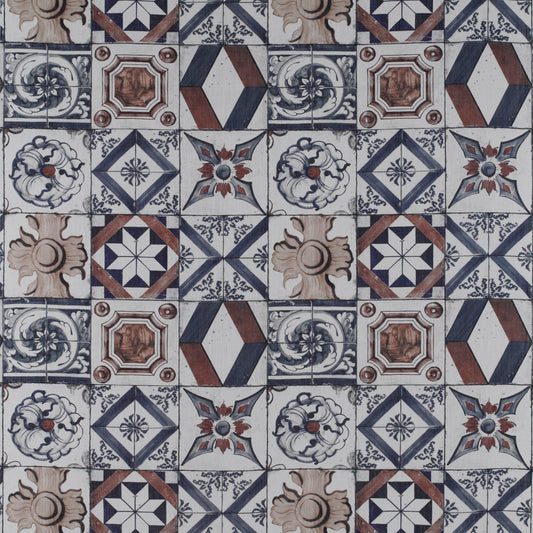 Trastevere Fabric by Gaston y Daniela in Azul/Tabaco