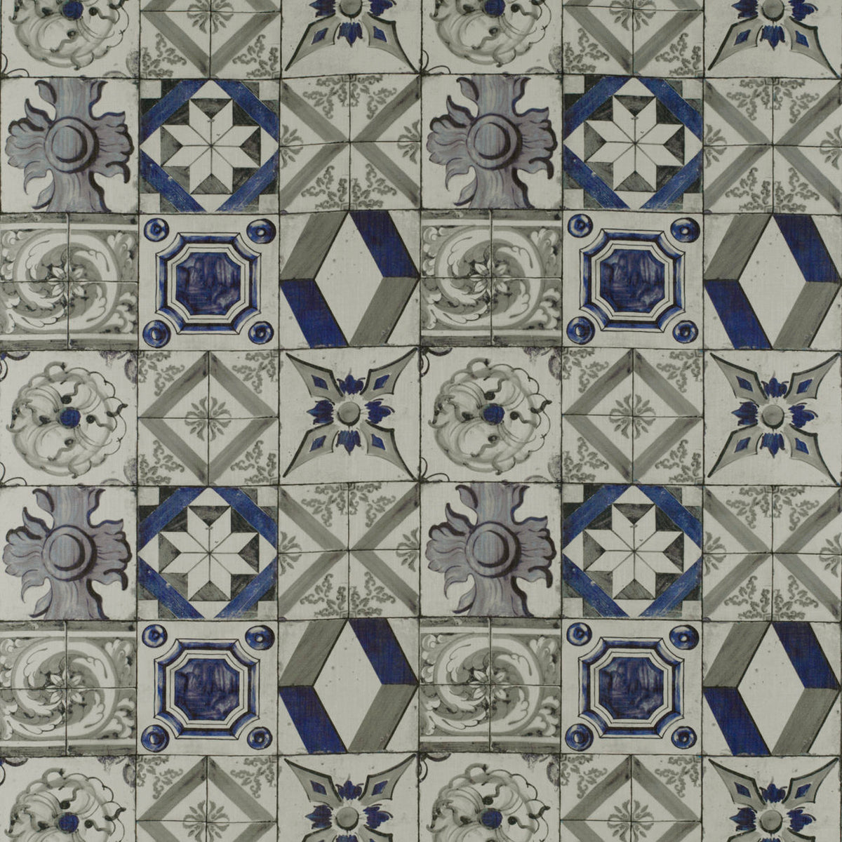 Trastevere Fabric by Gaston y Daniela in Azul/Gris