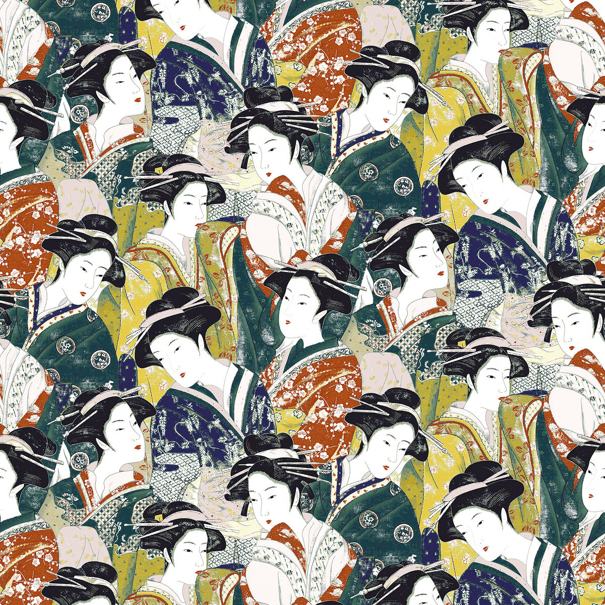 Matsuyama Velvet Fabric by Gaston y Daniela in Multi