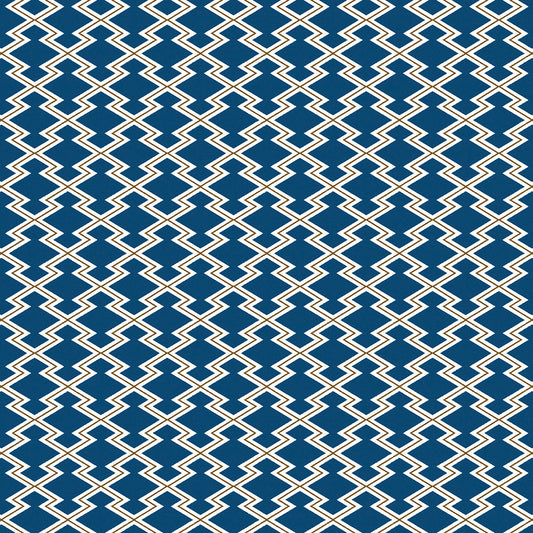 Hayami Fabric by Gaston y Daniela in Azul/Ocre