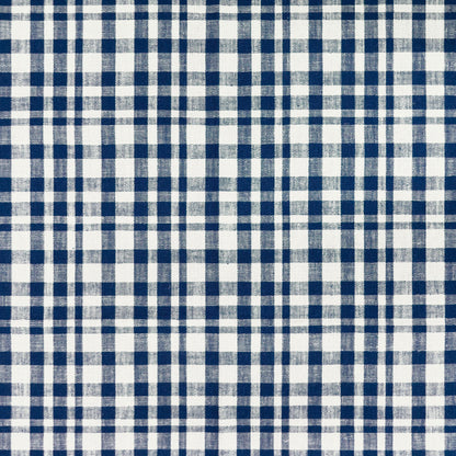 Drach Fabric by Gaston y Daniela in Blanco/Azul Oscuro