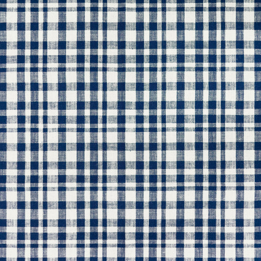 Drach Fabric by Gaston y Daniela in Blanco/Azul Oscuro