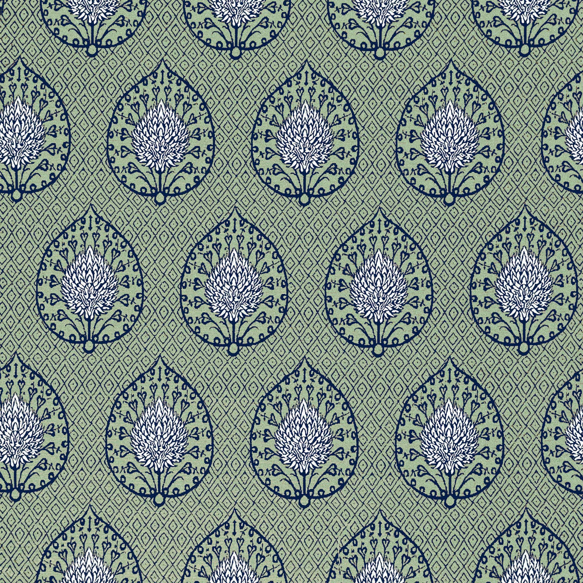 Palmeta Fabric by Gaston y Daniela in Fondo Verde