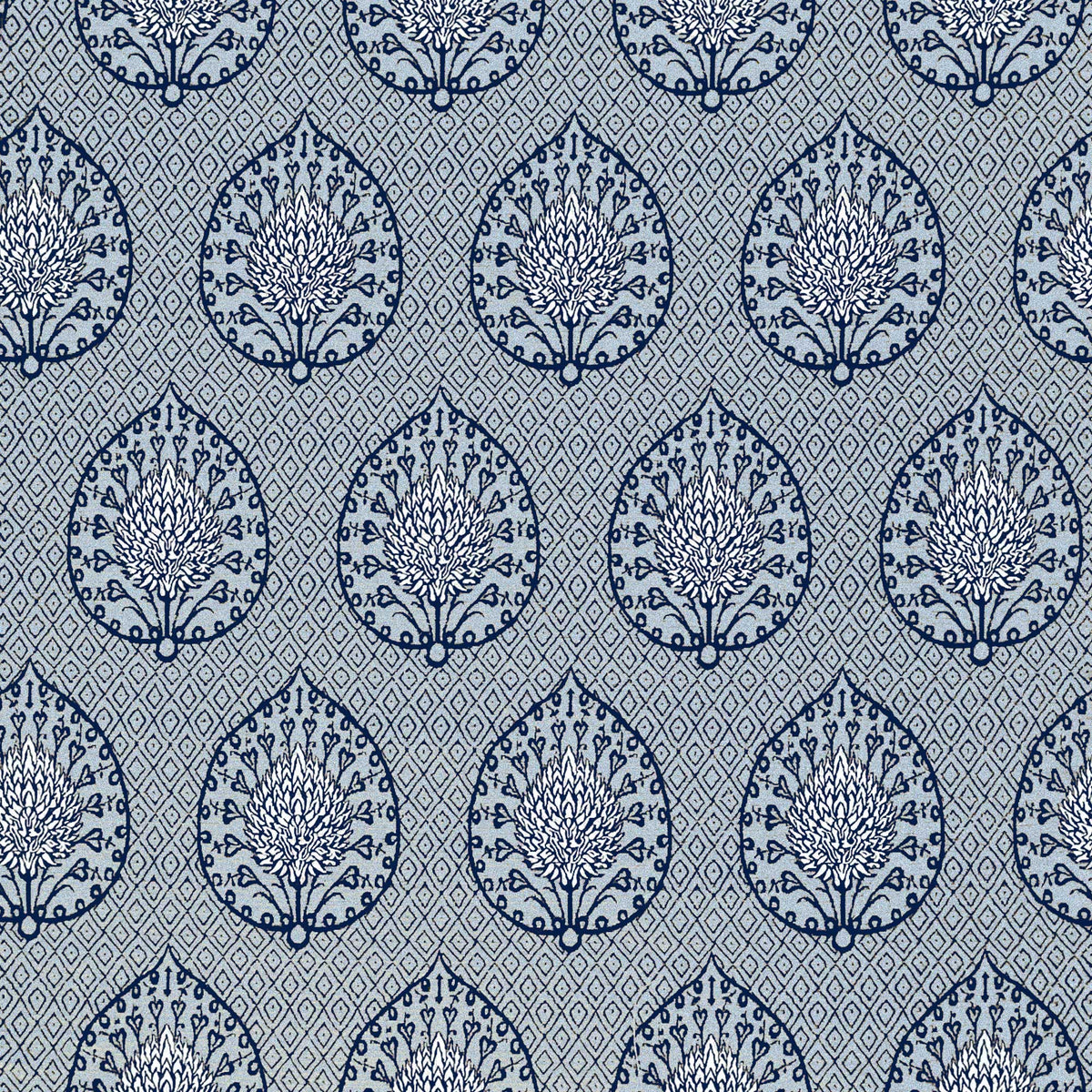 Palmeta Fabric by Gaston y Daniela in Fondo Azul