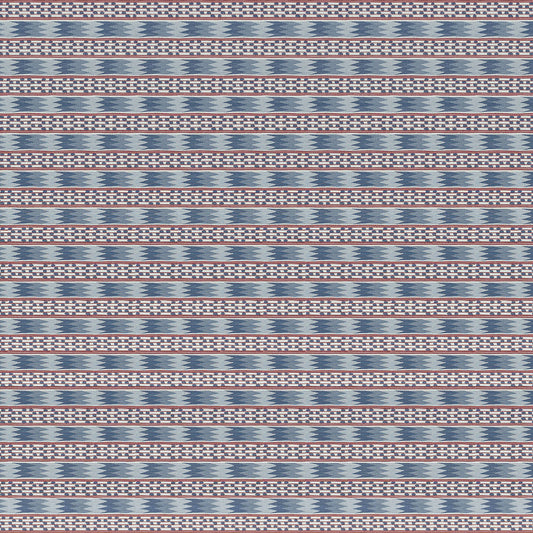 Efeso Fabric by Gaston y Daniela in Azul/Rojo