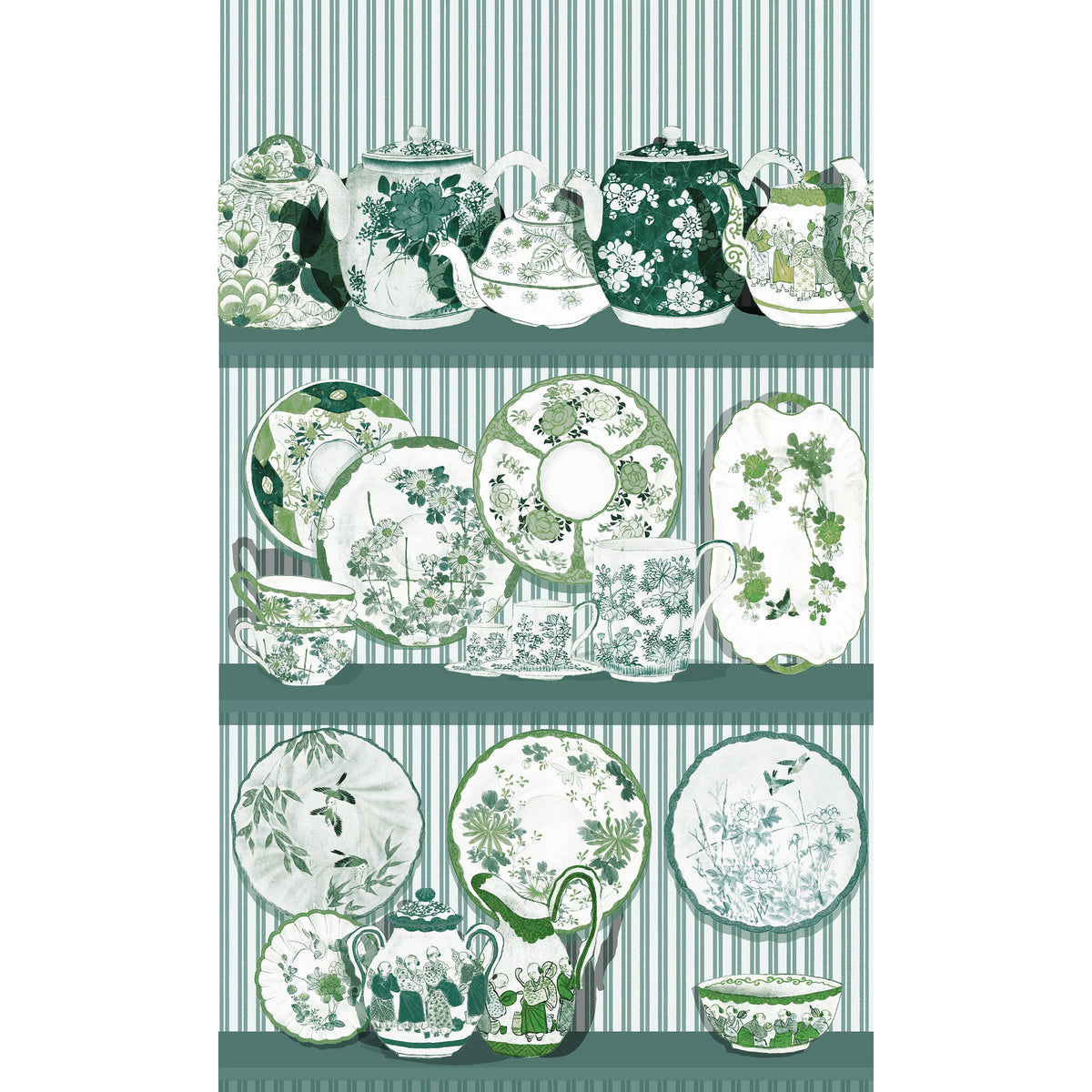 Tea Time Wallpaper by Gaston y Daniela in Verde