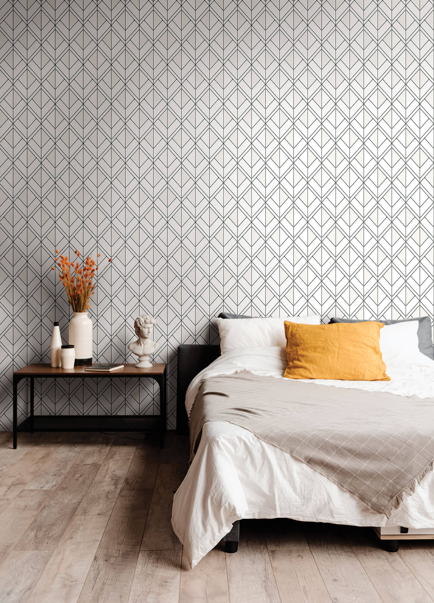 Diamond Shadow Geometric Wallpaper