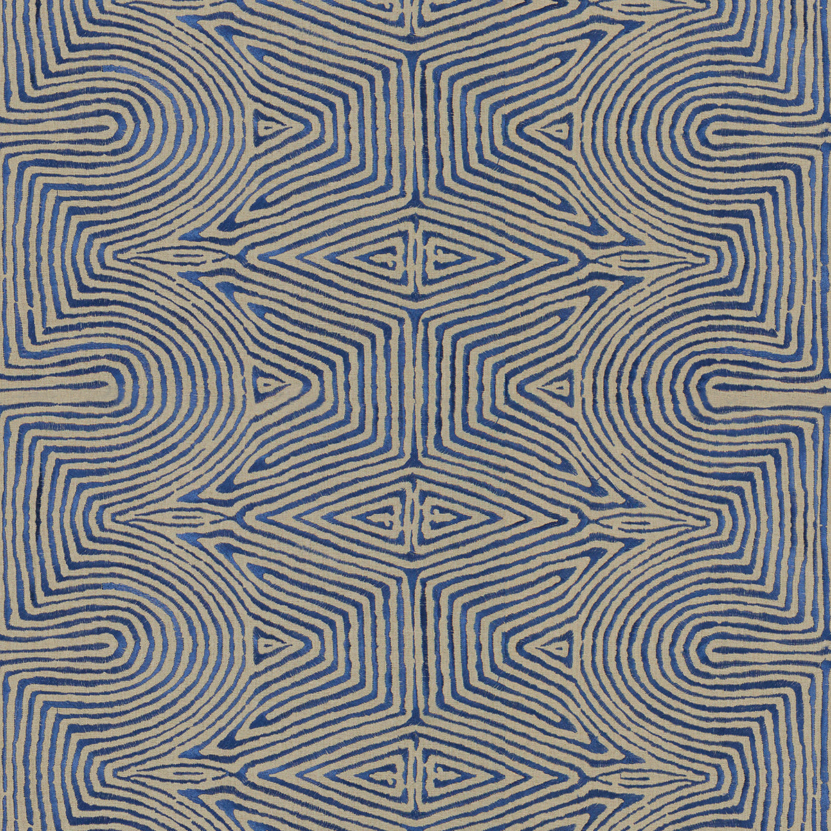Julia Emb - Flax/Blue